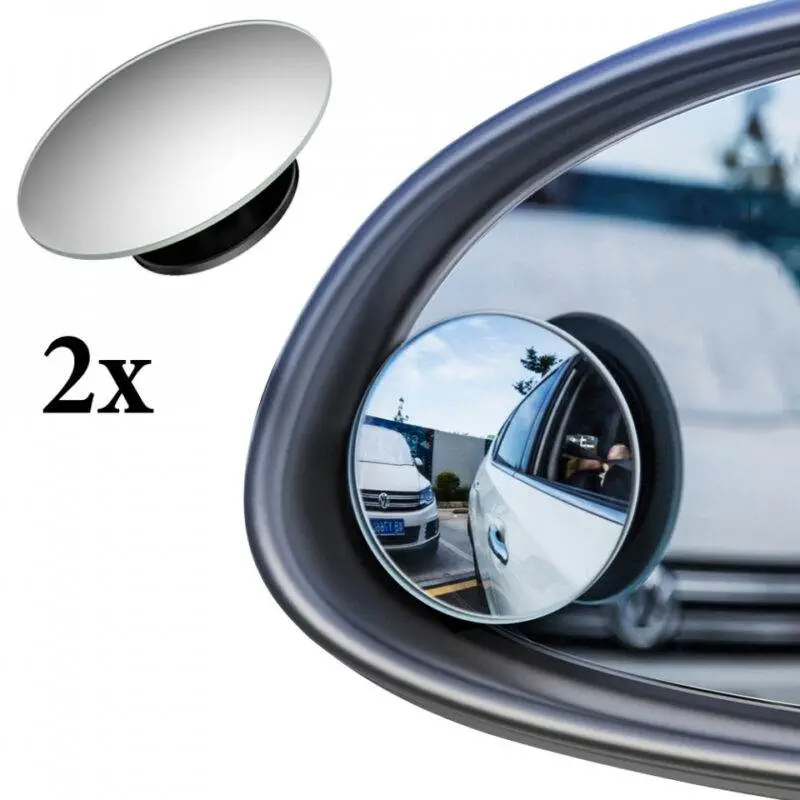 TECHSUIT - [2 PCS] FULLVIEW BLINDSPOT ROUND CAR MIRROR-BLACK