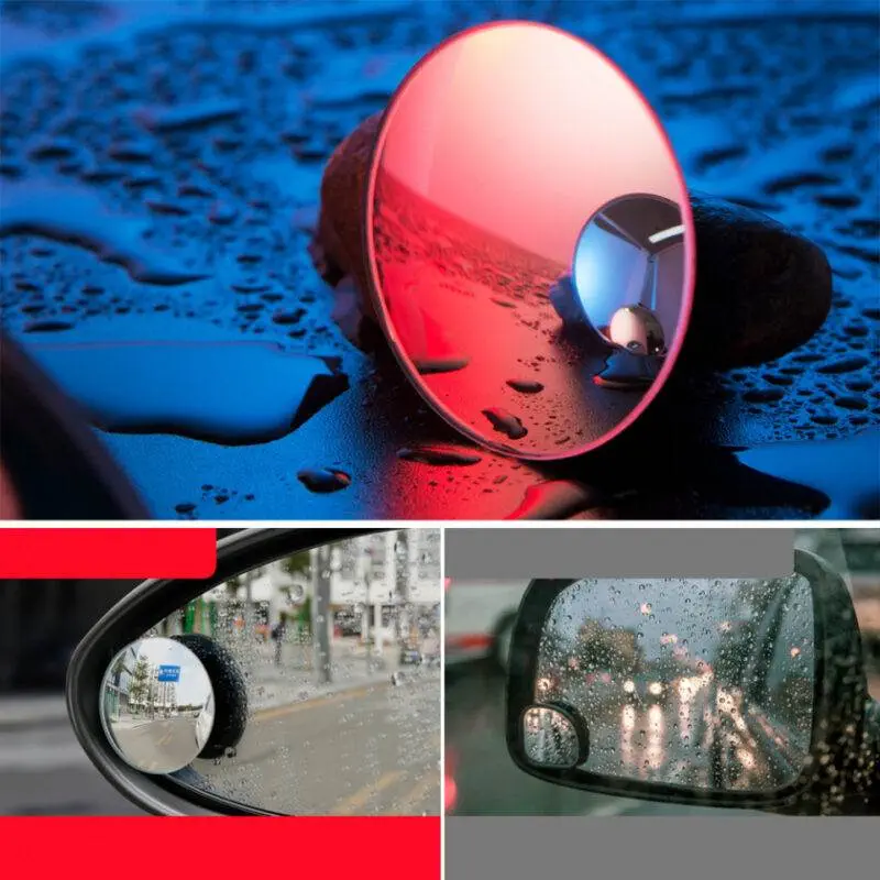 TECHSUIT - [2 PCS] FULLVIEW BLINDSPOT ROUND CAR MIRROR-BLACK - imagine 3