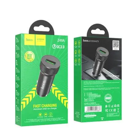 HOCO - CAR CHARGER Z38 - USB-A, USB TYPE-C, QC 3.0, 38W